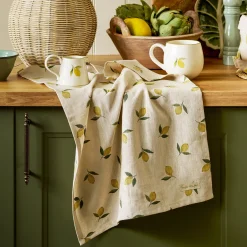 Lemons Linen Tea Towel