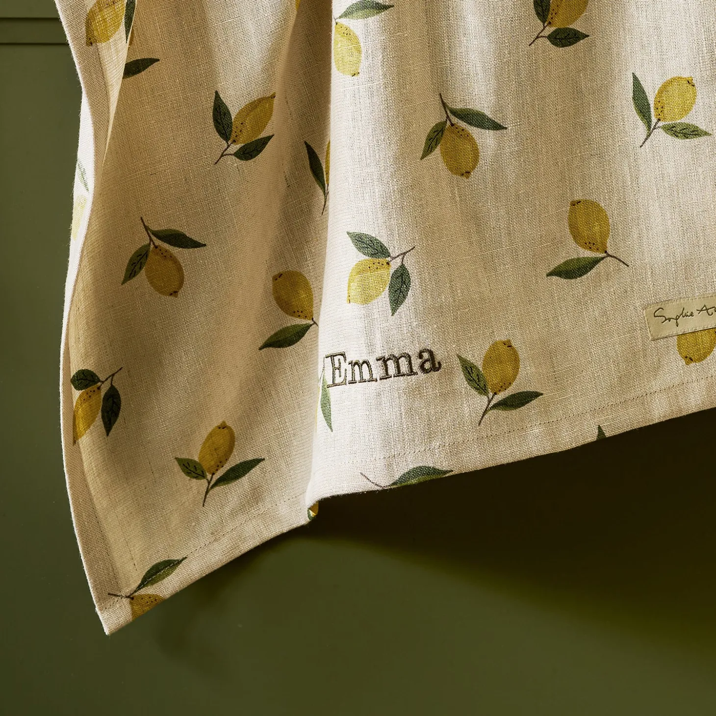 Lemons Linen Tea Towel