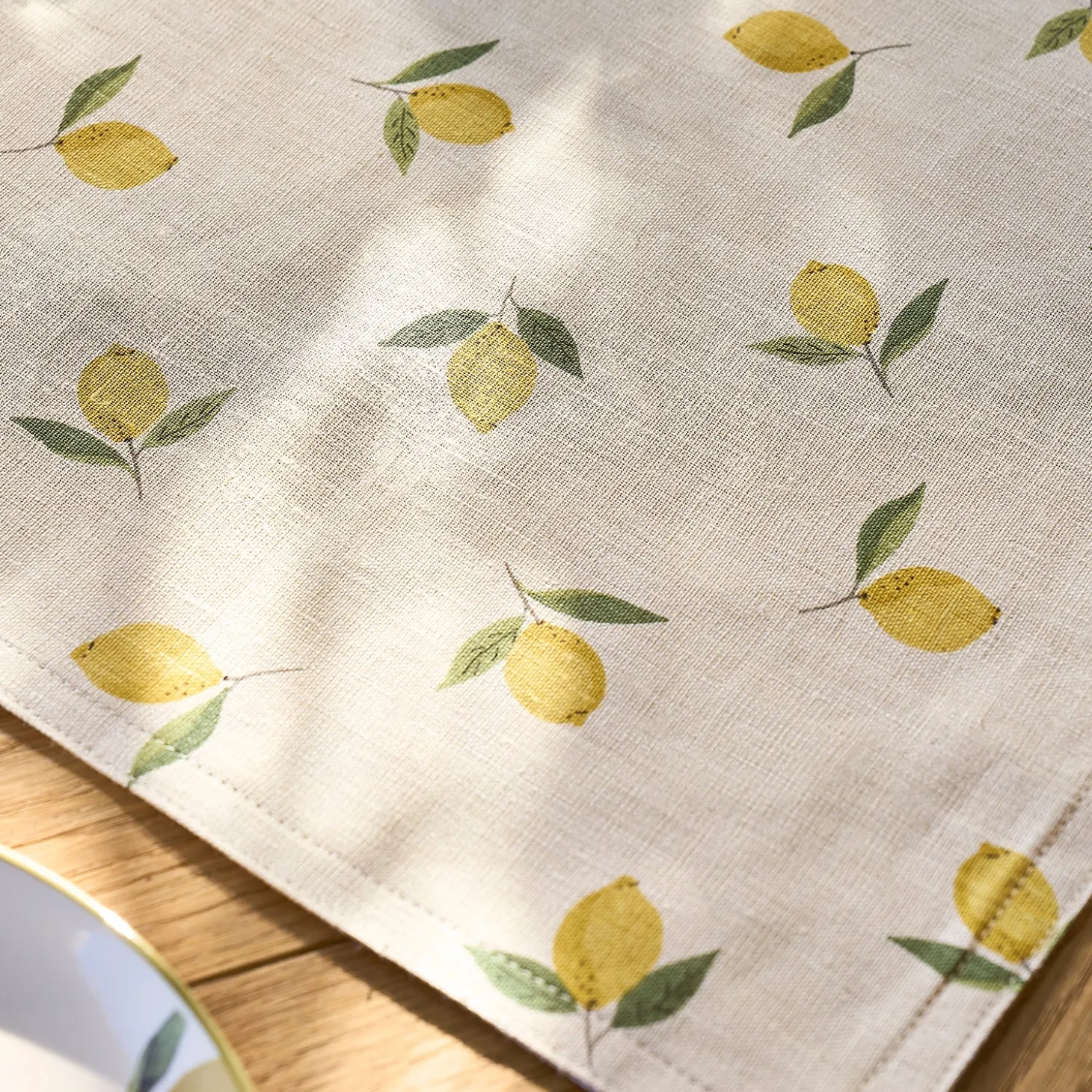 Lemons Linen Washable Placemats (Set of 2)