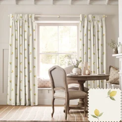 Lemons Off White Made to Measure Curtains