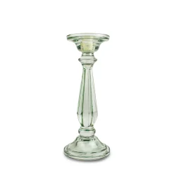 Light Green Glass Candlestick