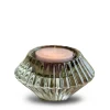 Light Green Glass Candlestick Duo