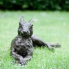 Lying Down Hare Bronze Sculpture