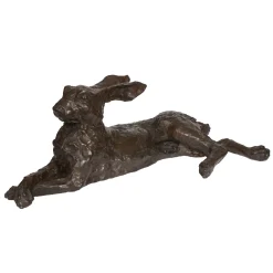 Lying Down Hare Bronze Sculpture