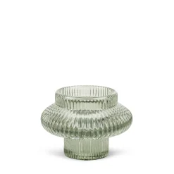 Mist Glass Candlestick Duo