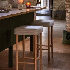 Oakham Bar Stool - Burley Blue Stripe