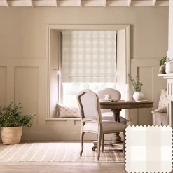 Off White Gingham Made to Measure Roman Blind