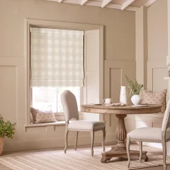 Off White Gingham Made to Measure Roman Blind
