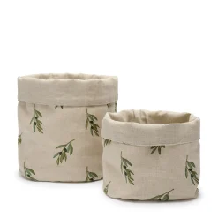Olive Linen Bread Baskets (Set of 2)