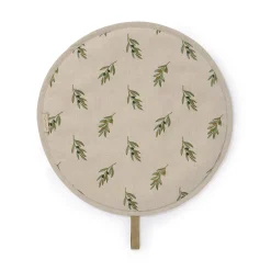 Olive Linen Circular Hob Cover