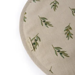 Olive Linen Circular Hob Cover