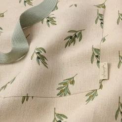 Olive Linen Cross Back Apron