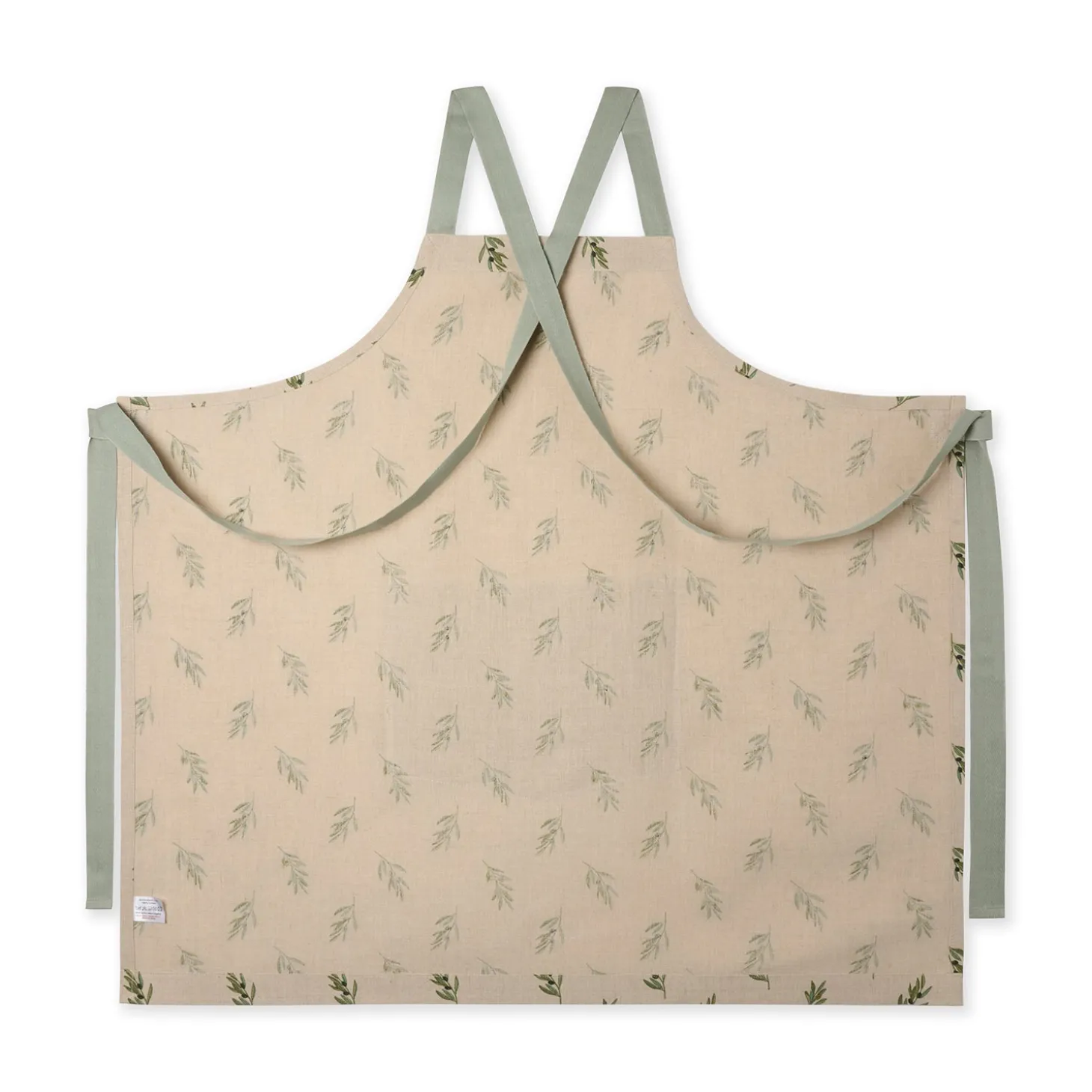 Olive Linen Cross Back Apron