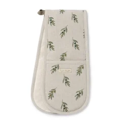 Olive Linen Double Oven Glove