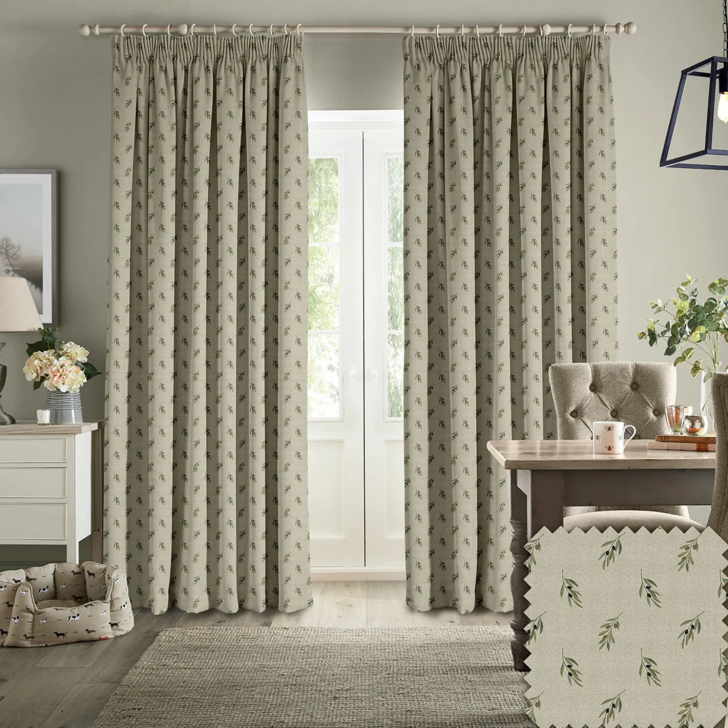 Olive Linen Look Made to Measure Curtains