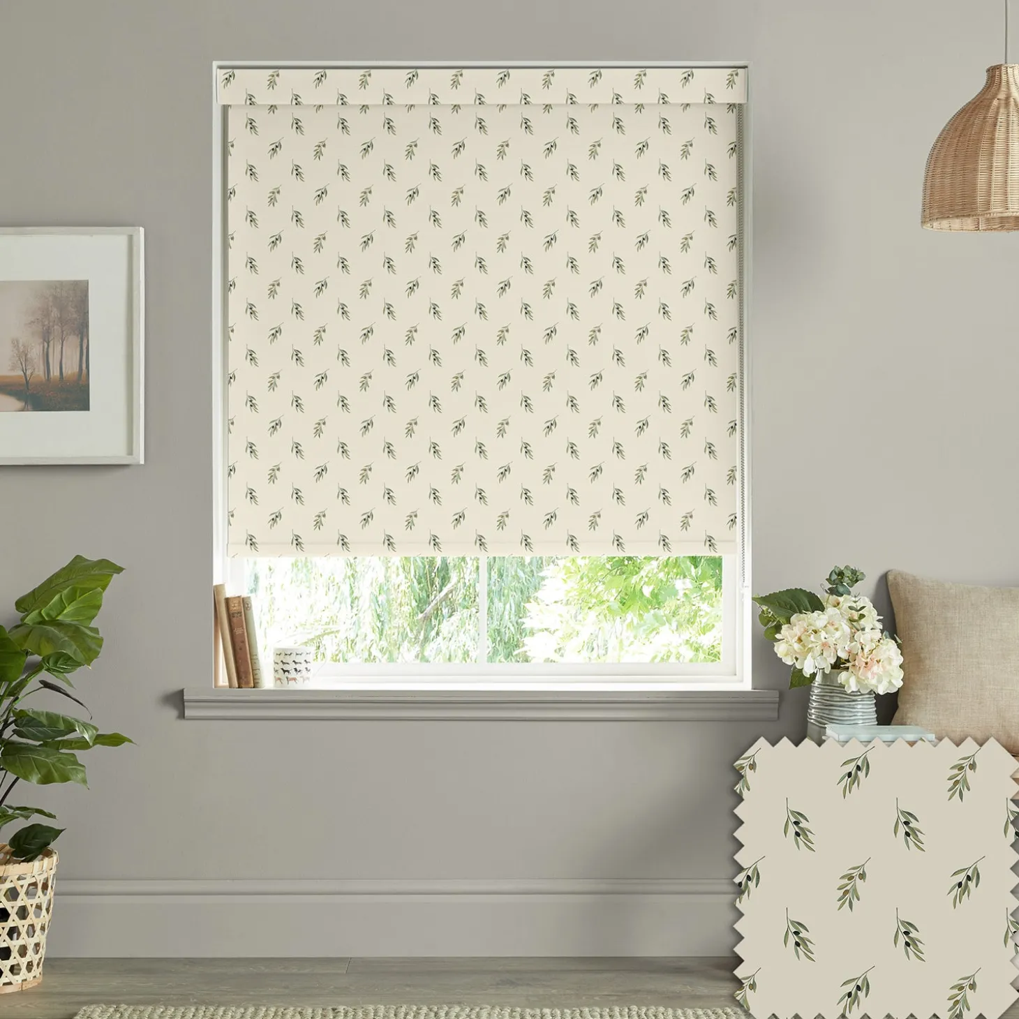 Olive Neutral Made to Measure Roller Blind