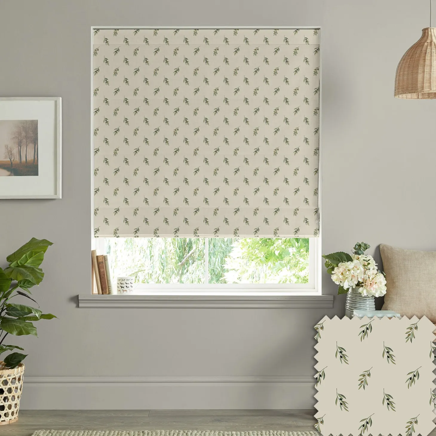 Olive Neutral Made to Measure Roman Blind