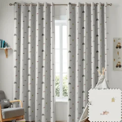 On the Farm Soft Grey Made to Measure Curtains