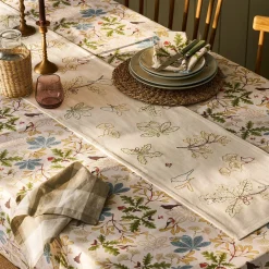 Orchard Birds Embroidered Table Runner