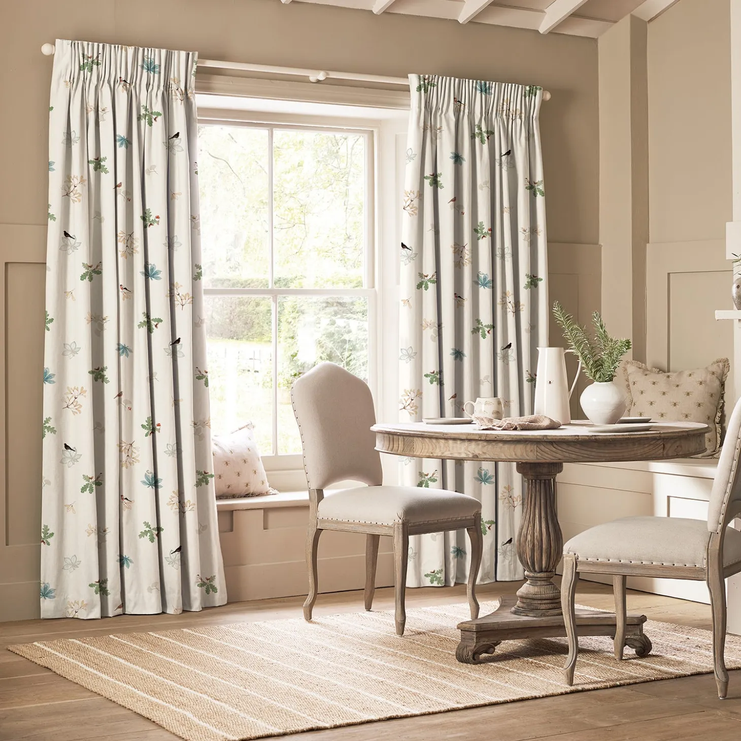 Orchard Birds Off White Made to Measure Curtains