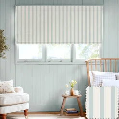 Oundle Blue Stripe Made to Measure Roman Blind