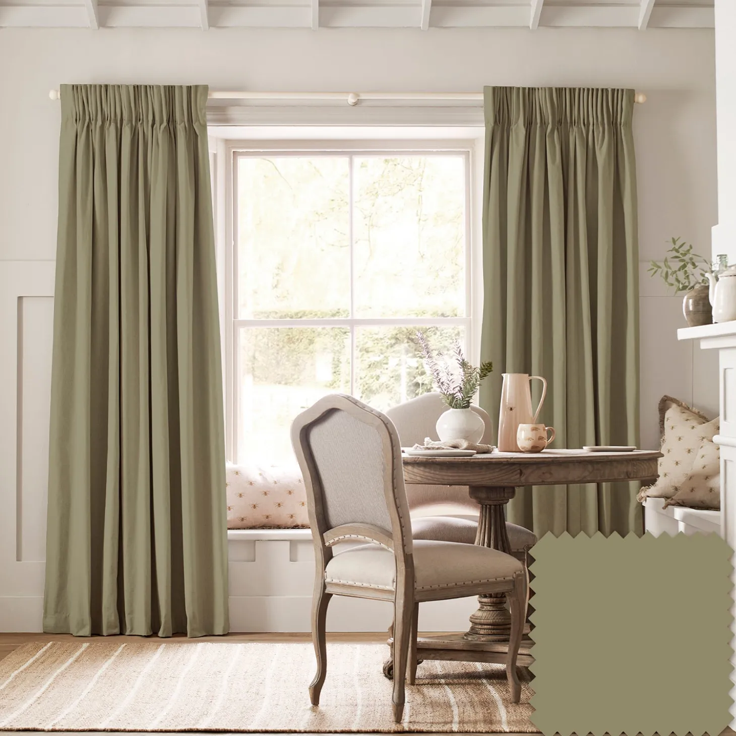 Oundle Olive Made to Measure Curtains
