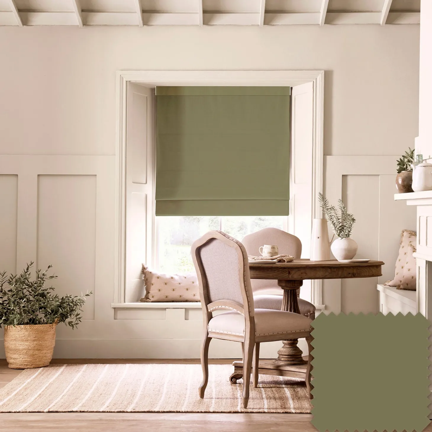 Oundle Olive Made to Measure Roman Blind