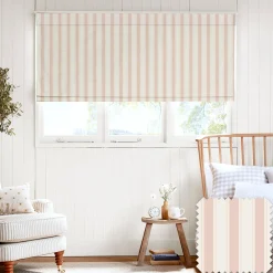 Oundle Pink Stripe Made to Measure Roman Blind