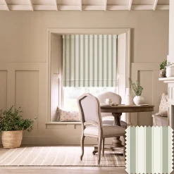 Oundle Sage Stripe Made to Measure Roman Blind