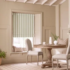 Oundle Sage Stripe Made to Measure Roman Blind