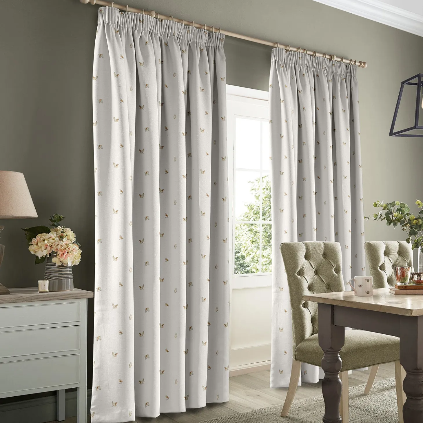 Owls Off White Made to Measure Curtains