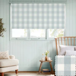 Pale Blue Gingham Made to Measure Roller Blind