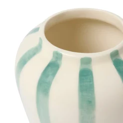 Pale Green Striped Vase