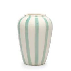 Pale Green Striped Vase