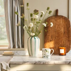 Pale Green Striped Vase