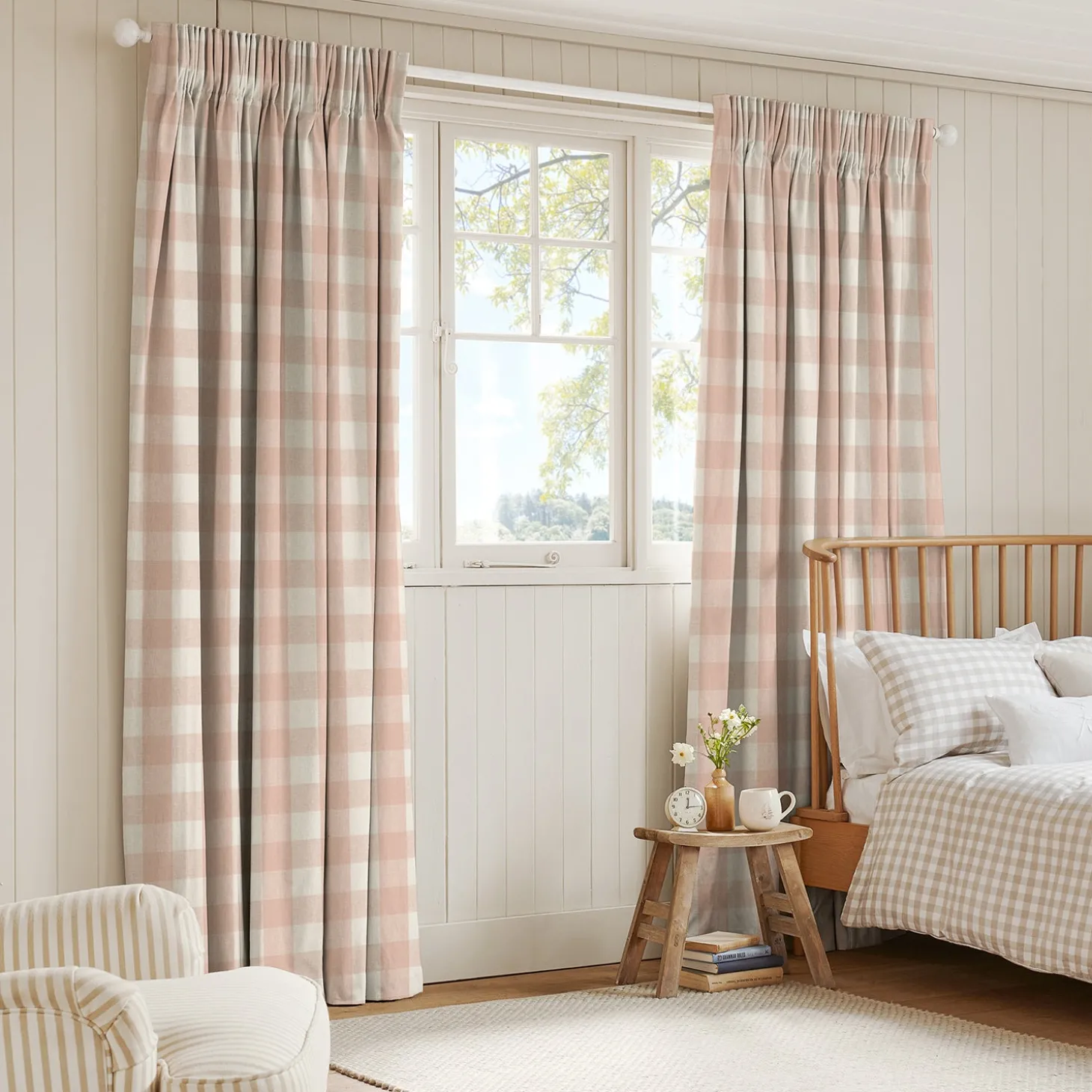 Pink Gingham Made to Measure Curtains