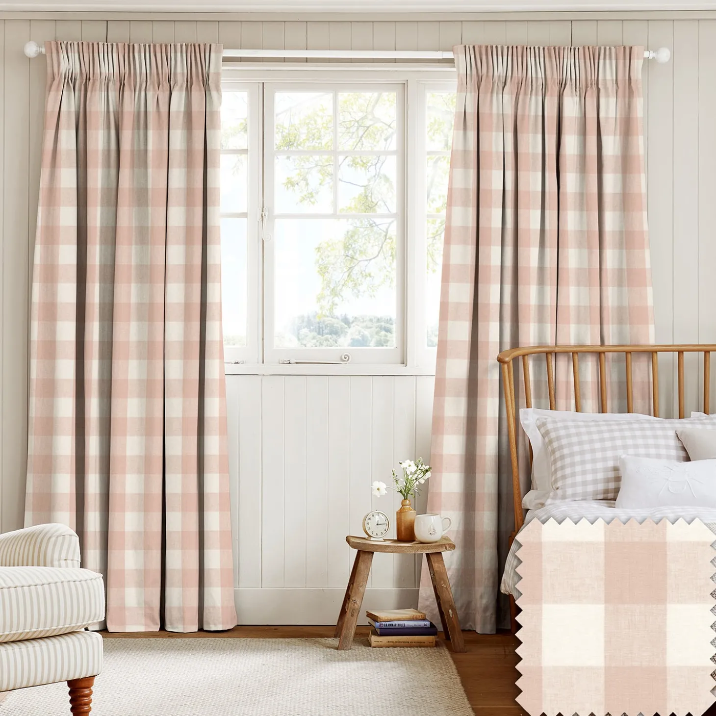 Pink Gingham Made to Measure Curtains