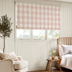 Pink Gingham Made to Measure Roman Blind