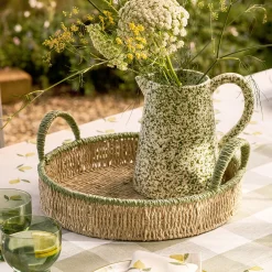Round Green Edge Tray