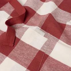 Rustic Red Gingham Linen Cross Back Apron