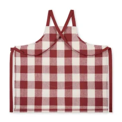 Rustic Red Gingham Linen Cross Back Apron