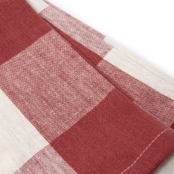 Rustic Red Gingham Linen Napkins (Set of 4)