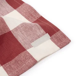 Rustic Red Gingham Linen Table Runner