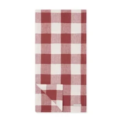 Rustic Red Gingham Linen Table Runner