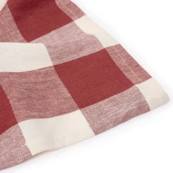 Rustic Red Gingham Linen Tablecloth