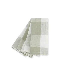 Sage Green Gingham Linen Napkins (Set of 4)