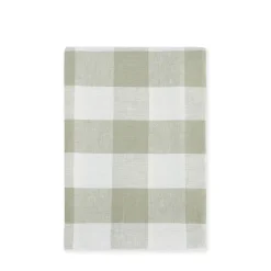 Sage Green Gingham Linen Tablecloth