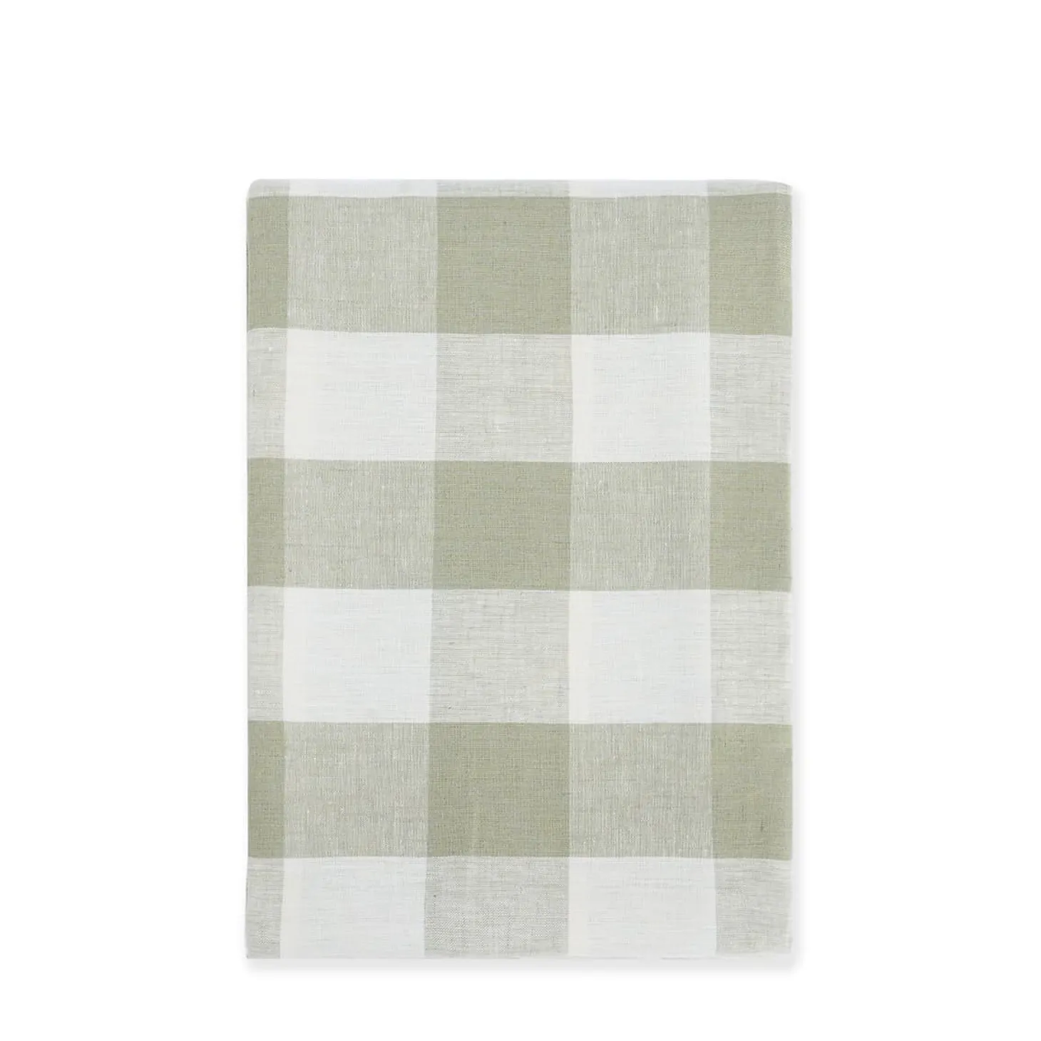 Sage Green Gingham Linen Tablecloth