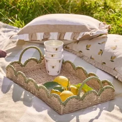 Scalloped Green Edge Tray