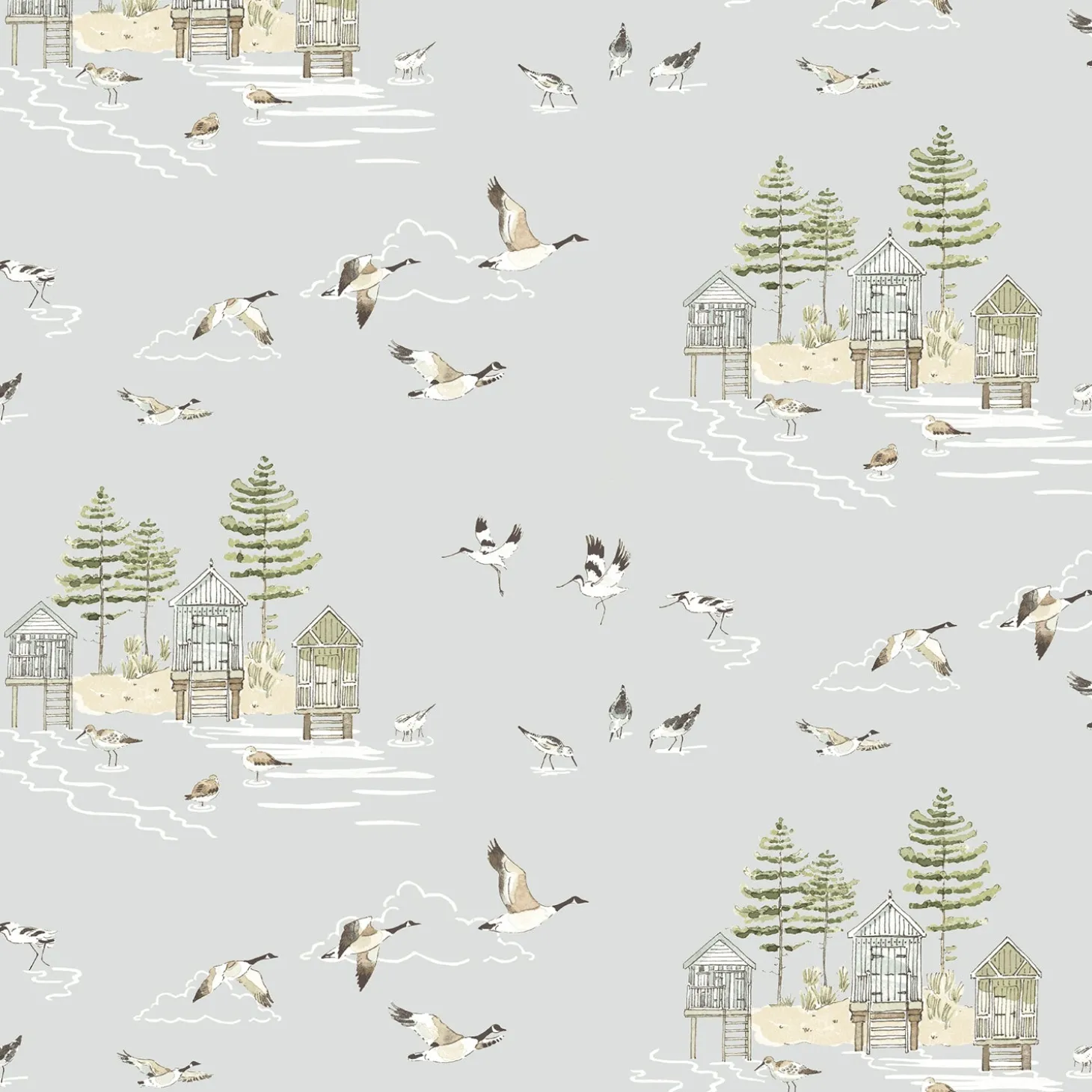 Sea Birds Blue Made to Measure Roman Blind